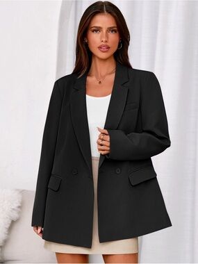 Classic Women's Blazer Jacket - Contemporary Tailored 3/4 Length M 8-10